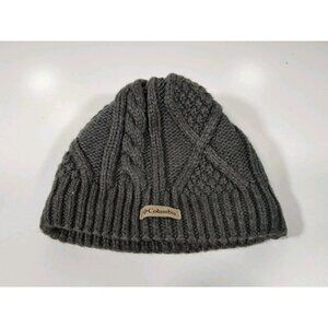 Columbia Cable Knit Fleece Lined Beanie Cap Hat Womens One Size Dark Grey Winter